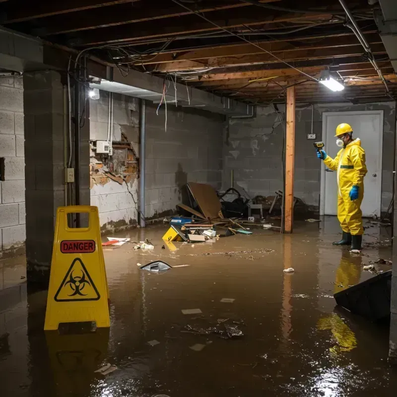 Flooded Basement Electrical Hazard in Tyro, NC Property